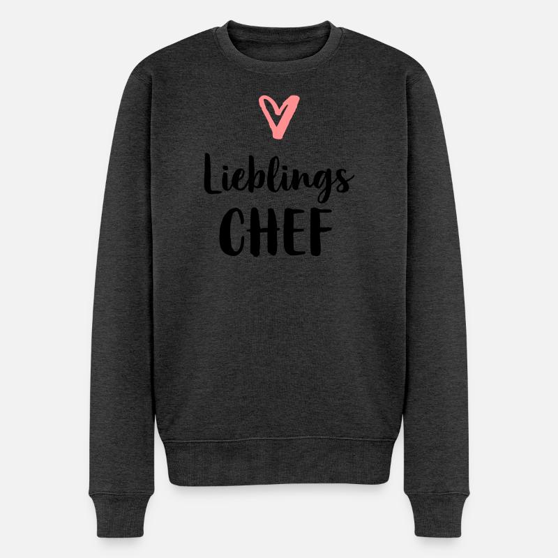 Lieblings Chef Herz Geschenk - Männer Premium Bio Pullover - Anthrazit meliert