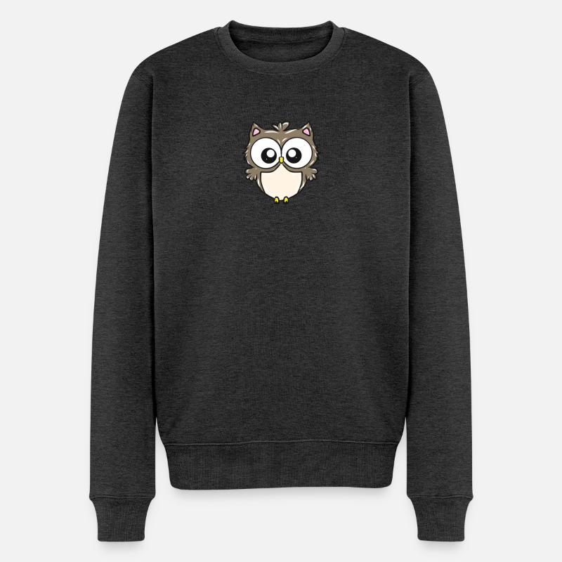 Kulleraugen Eulenheld - Männer Premium Bio Pullover - Anthrazit meliert