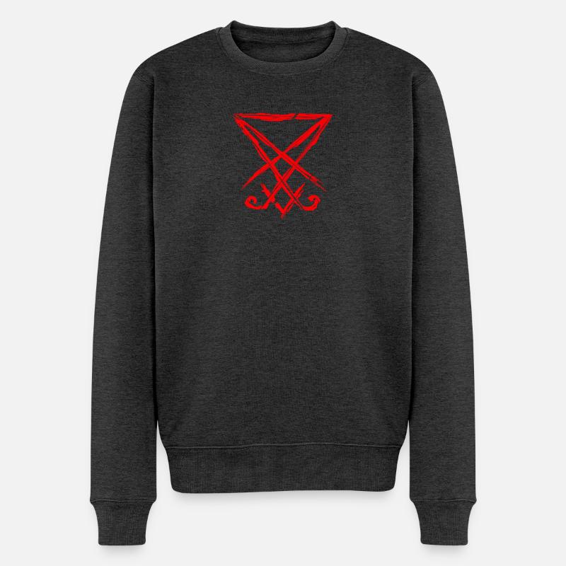 Sigil of Lucifer - Männer Premium Bio Pullover - Anthrazit meliert
