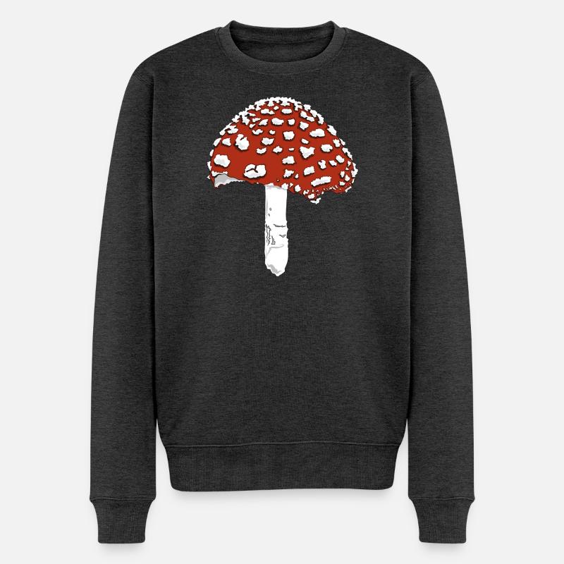 Champignon champignon amanite - Pull Premium bio Homme - anthracite chiné