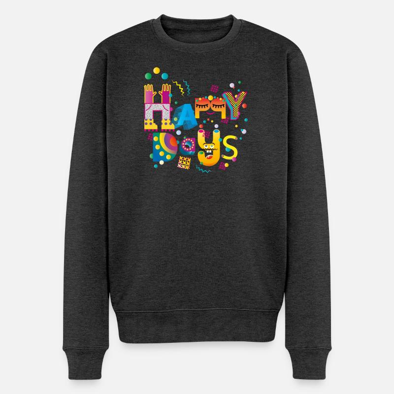 Joyeux jours heureux - Pull Premium bio Homme - anthracite chiné