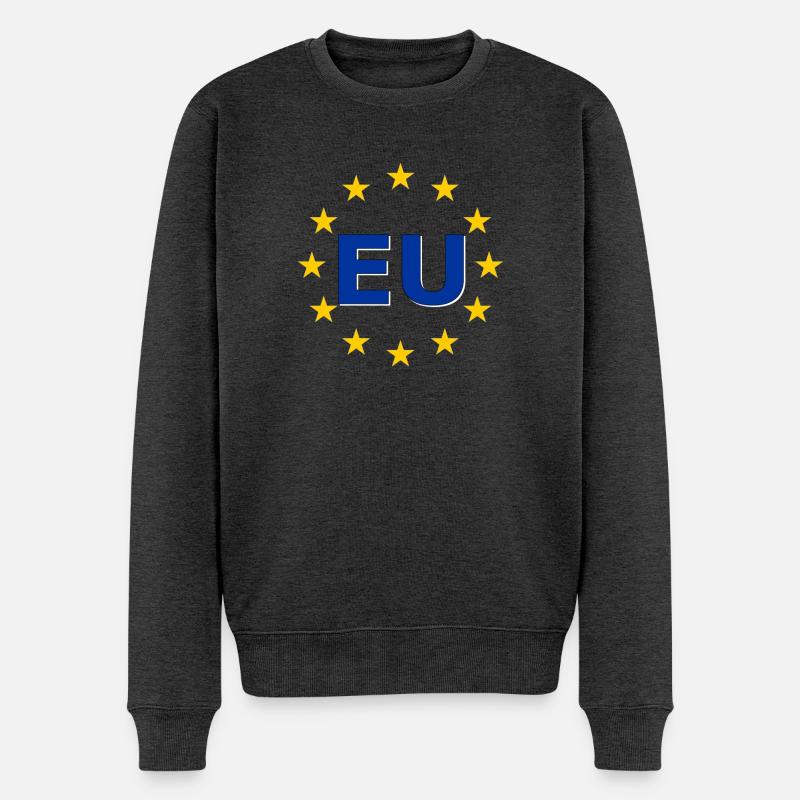 EU Symbol im Sternenring - Männer Premium Bio Pullover - Anthrazit meliert
