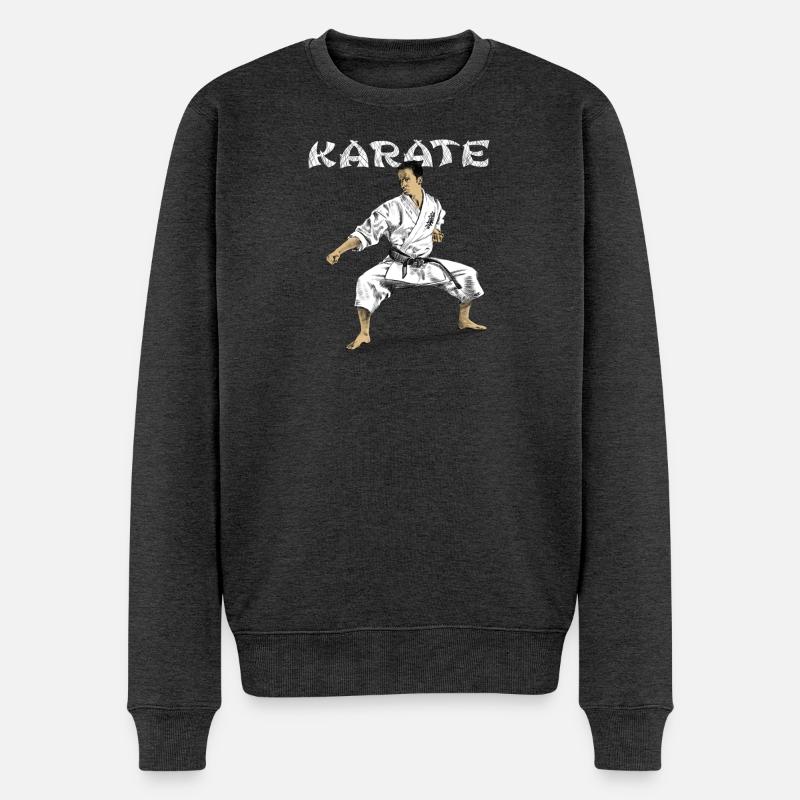 Karate - Männer Premium Bio Pullover - Anthrazit meliert