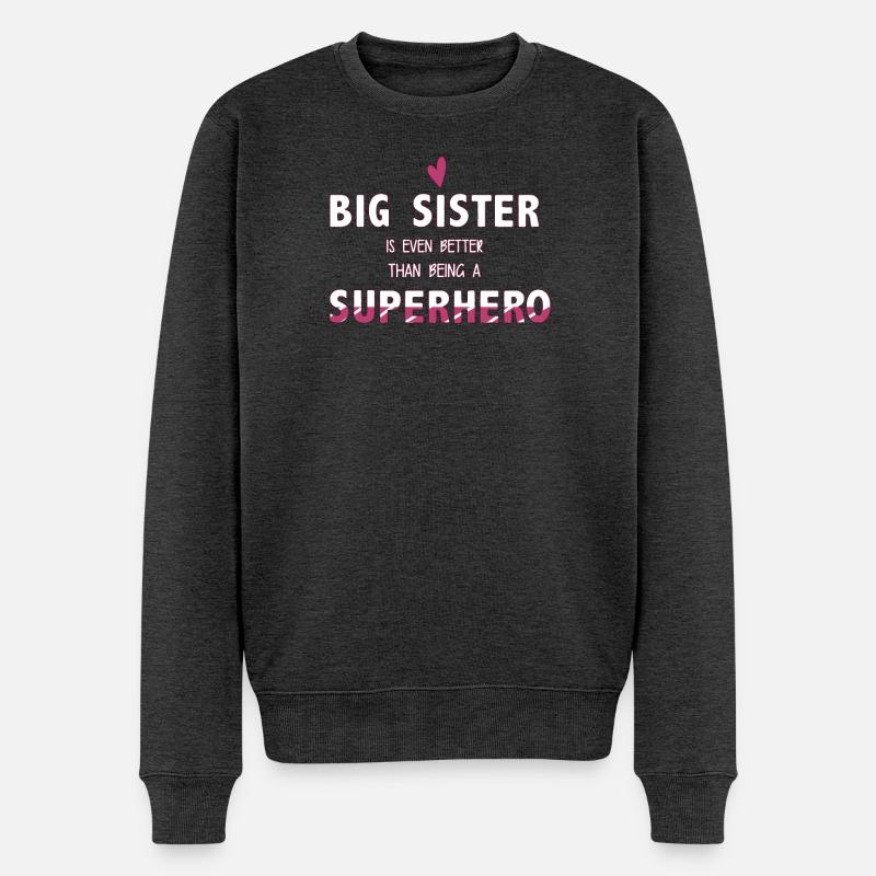 Schwester - Männer Premium Bio Pullover - Anthrazit meliert