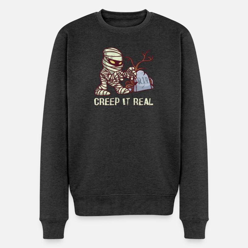 Mummies - R.I.P. - Mumie Creep It Real - Männer Premium Bio Pullover - Anthrazit meliert