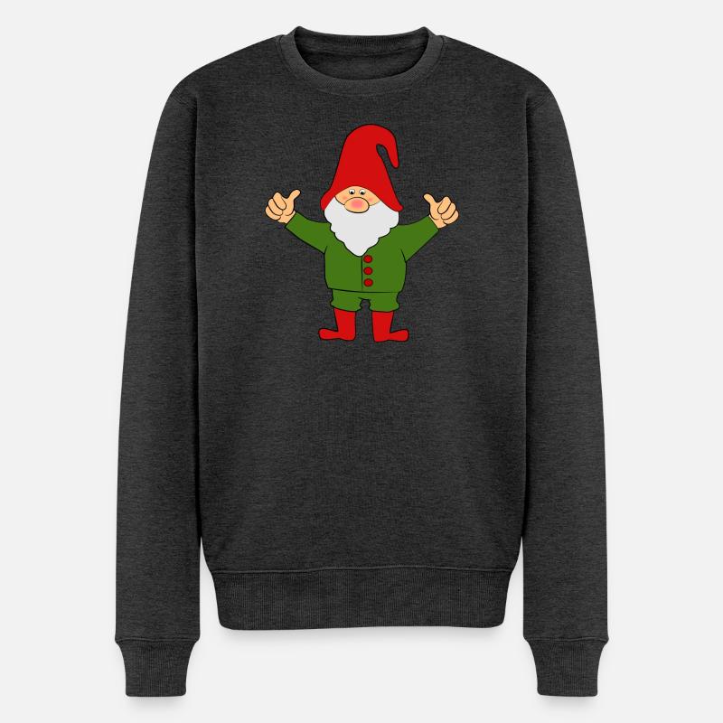 Wichtel Zwerge - Männer Premium Bio Pullover - Anthrazit meliert