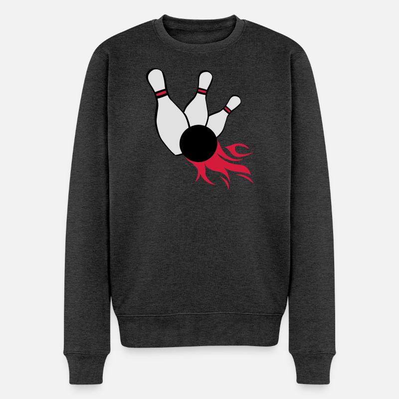 kegeln bowling - Männer Premium Bio Pullover - Anthrazit meliert