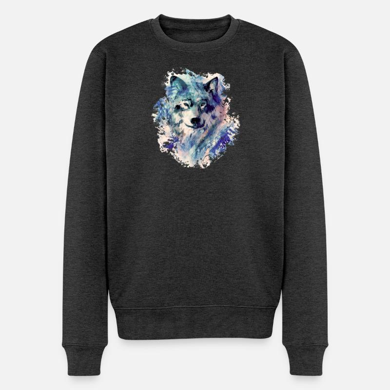 Loup dans le Nord - Pull Premium bio Homme - anthracite chiné