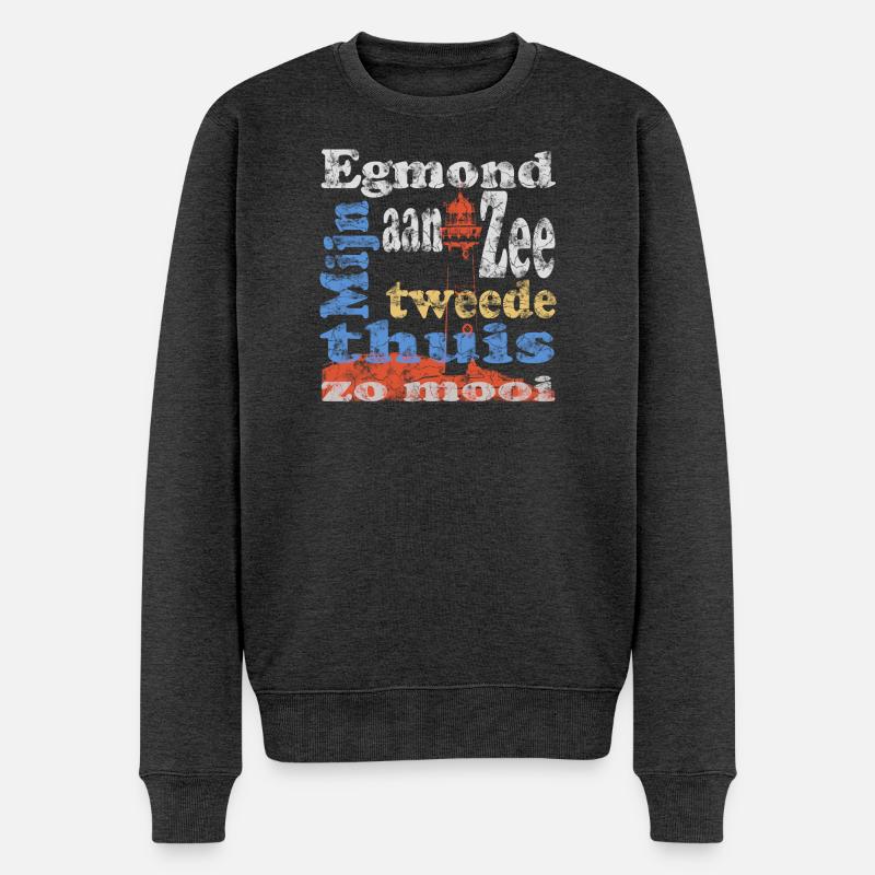 Egmond aan Zee Holland - Männer Premium Bio Pullover - Anthrazit meliert