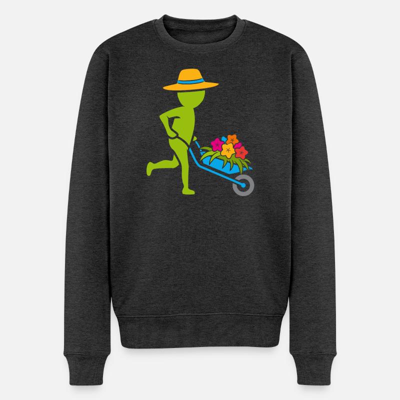Gärtner / Gärtnerin - bunt - Männer Premium Bio Pullover - Anthrazit meliert