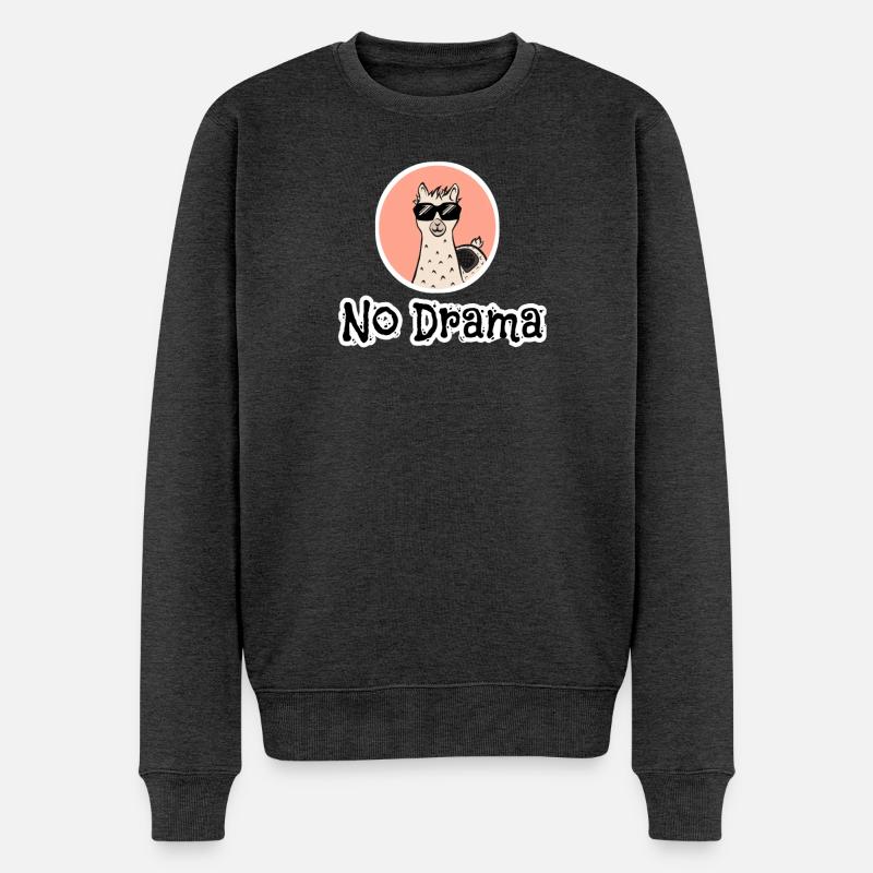 PAS DE DRAME LAMA - Pull Premium bio Homme - anthracite chiné