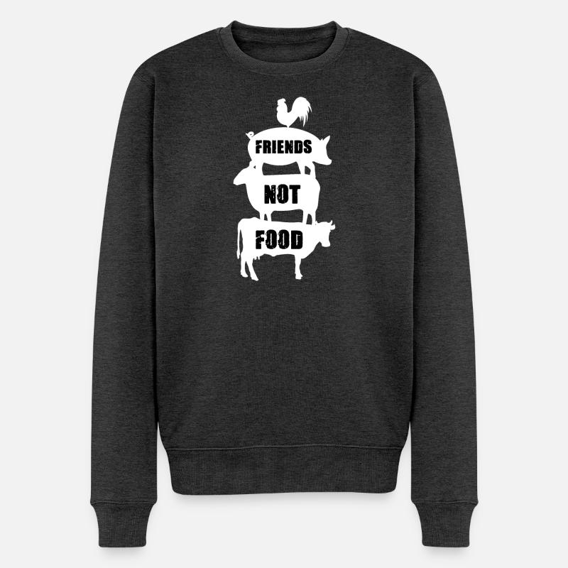 Amis animaux pas de nourriture - Pull Premium bio Homme - anthracite chiné