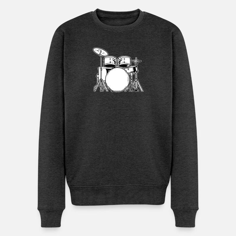 Schlagzeug Schlagzeuger - Männer Premium Bio Pullover - Anthrazit meliert