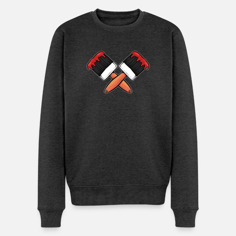 Malen Pinsel Maler - Männer Premium Bio Pullover - Anthrazit meliert