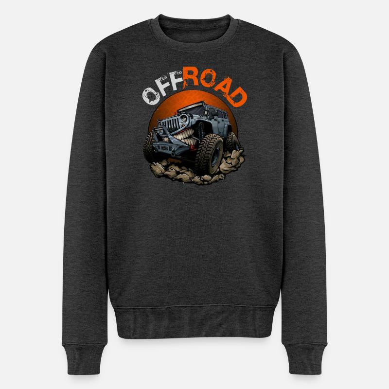 Offroad-Fahrzeug - Männer Premium Bio Pullover - Anthrazit meliert