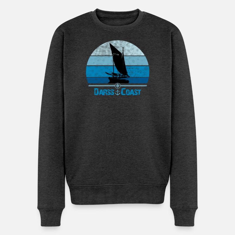 Darss Coast mit Zeesboot - Männer Premium Bio Pullover - Anthrazit meliert