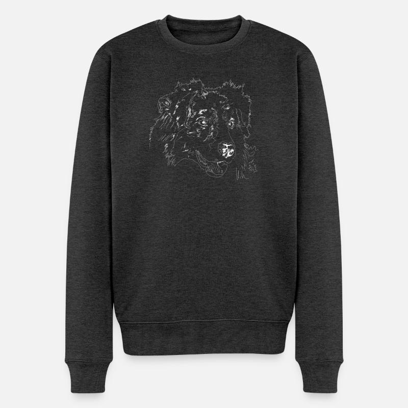 Australian Shepherd - Männer Premium Bio Pullover - Anthrazit meliert