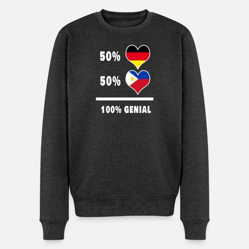 Deutschland und Philippinen Genial / Geschenk - Männer Premium Bio Pullover - Anthrazit meliert