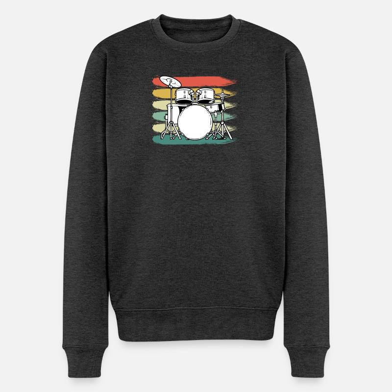 Schlagzeug Schlagzeuger - Männer Premium Bio Pullover - Anthrazit meliert