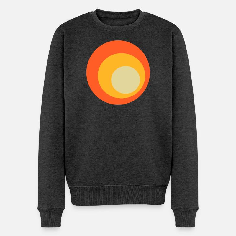 70er Jahre Kreise Muster - Männer Premium Bio Pullover - Anthrazit meliert