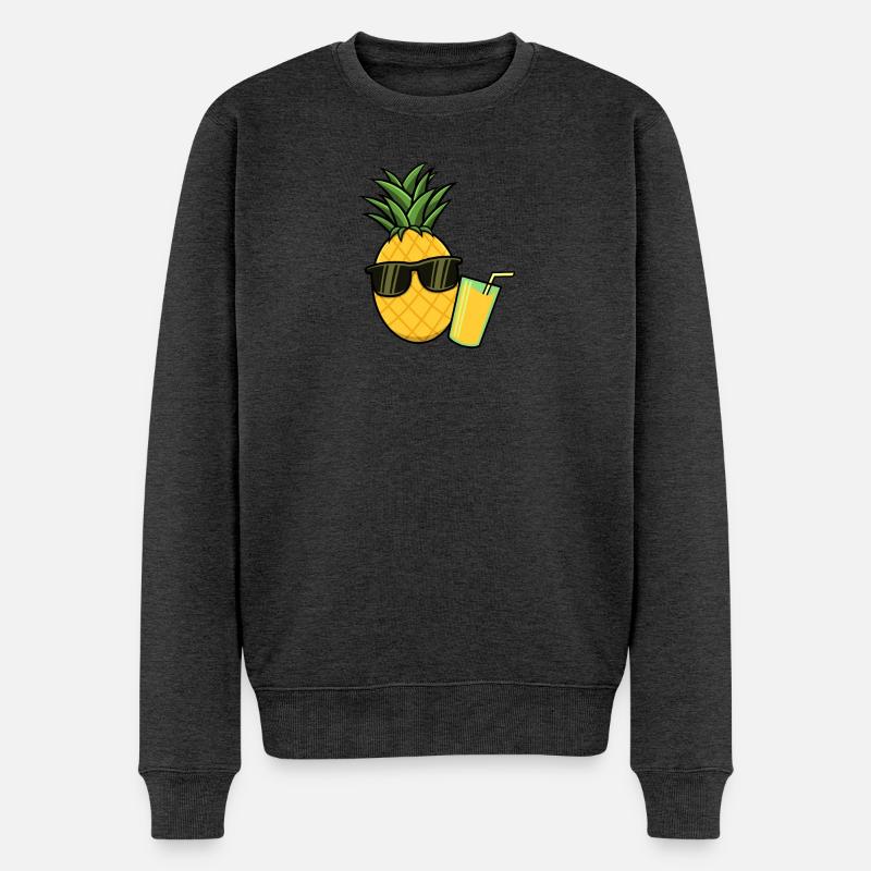Cocktail d'ananas et d'ananas - Pull Premium bio Homme - anthracite chiné
