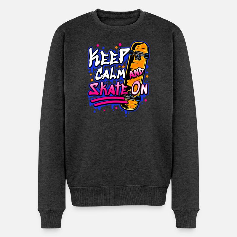 Skateboarder Skateboard - Männer Premium Bio Pullover - Anthrazit meliert