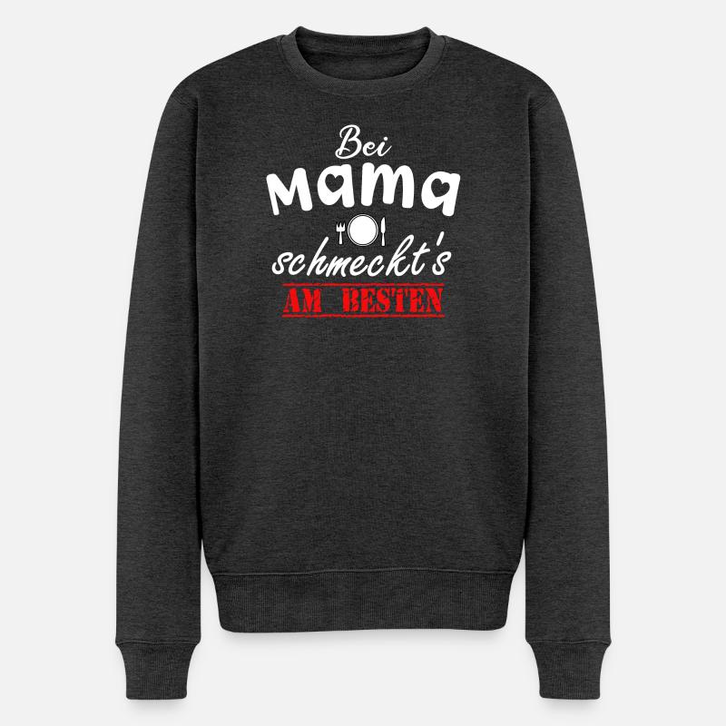 Bei Mama Schmeckt's Beste Köchin Muttertag Liebe - Männer Premium Bio Pullover - Anthrazit meliert