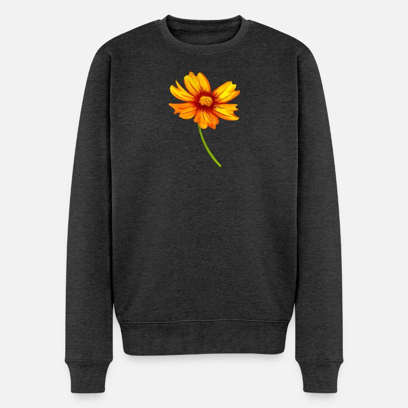 fleur - Pull Premium bio Homme - anthracite chiné