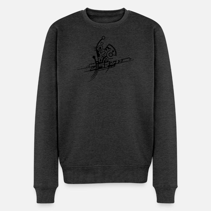 T Shard09 - Männer Premium Bio Pullover - Anthrazit meliert