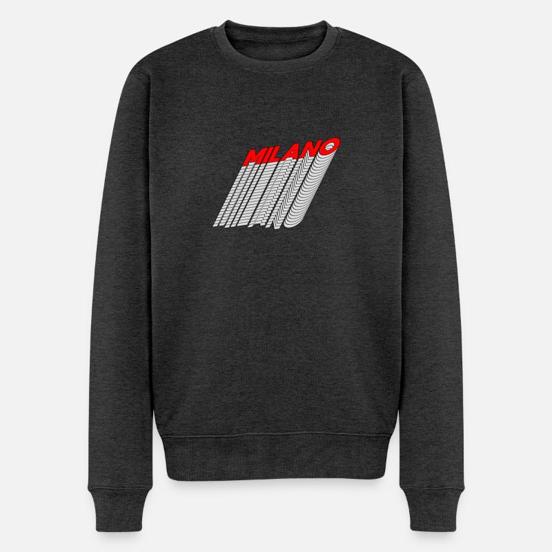 Milano Neon Linien 3D Perspektive - Männer Premium Bio Pullover - Anthrazit meliert