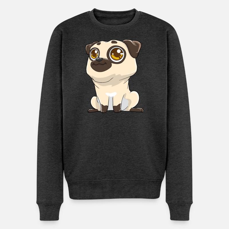 Mignon carlin aux grands yeux - Pull Premium bio Homme - anthracite chiné