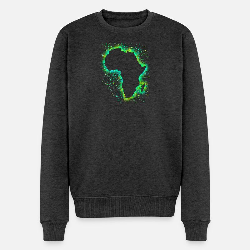 Afrika - Männer Premium Bio Pullover - Anthrazit meliert