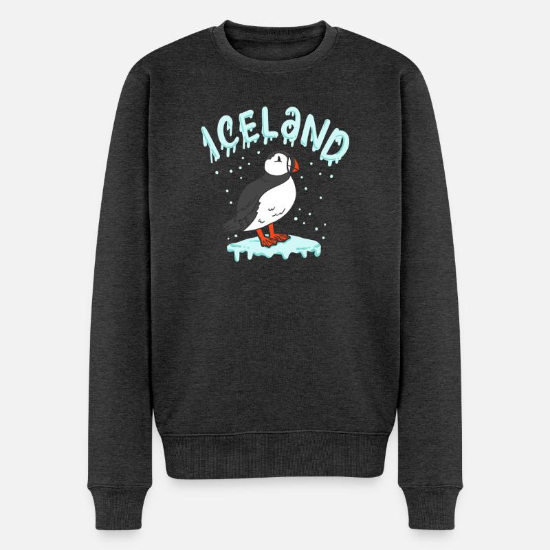 Island Papageientaucher - Männer Premium Bio Pullover - Anthrazit meliert