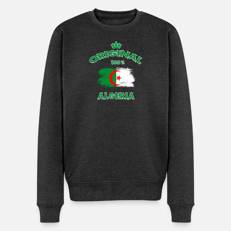 Algerien Original 100% / Geschenk Nationalflagge - Männer Premium Bio Pullover - Anthrazit meliert