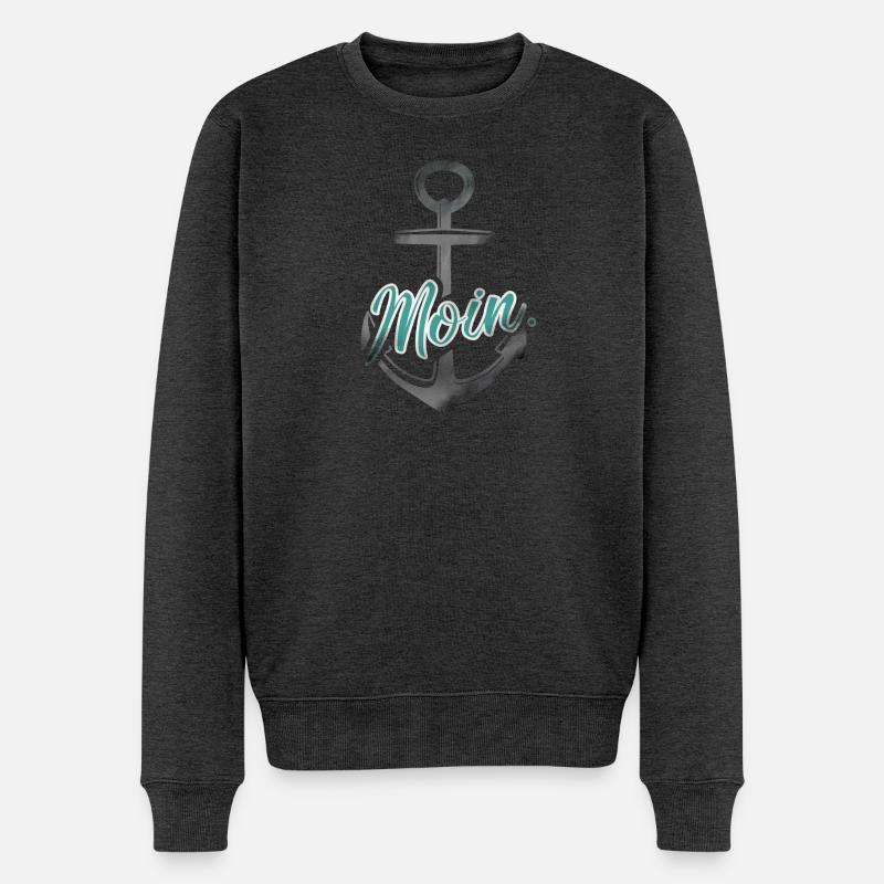 Moin - Männer Premium Bio Pullover - Anthrazit meliert