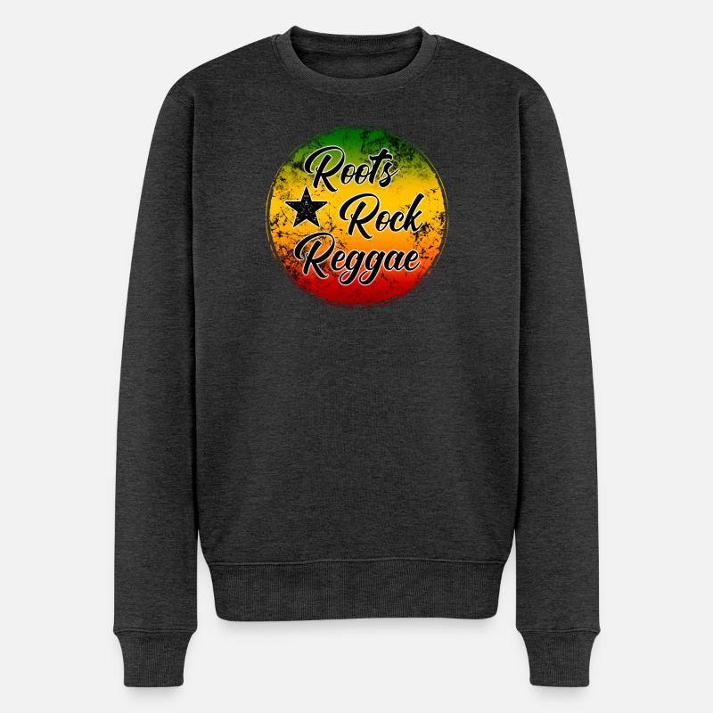 Roots Rock Reggae - Musikstil Illustration - Männer Premium Bio Pullover - Anthrazit meliert