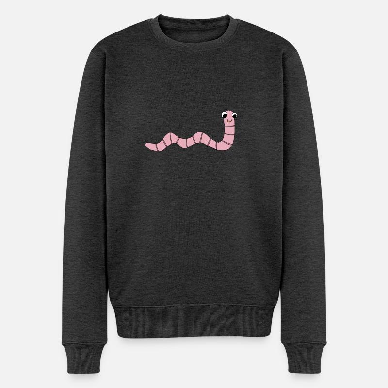 Regenwurm *** blanko - Männer Premium Bio Pullover - Anthrazit meliert