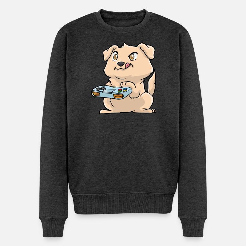 Labrador Kawaii - Männer Premium Bio Pullover - Anthrazit meliert