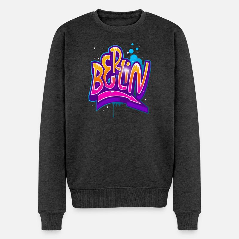Graffiti de Berlin - Pull Premium bio Homme - anthracite chiné