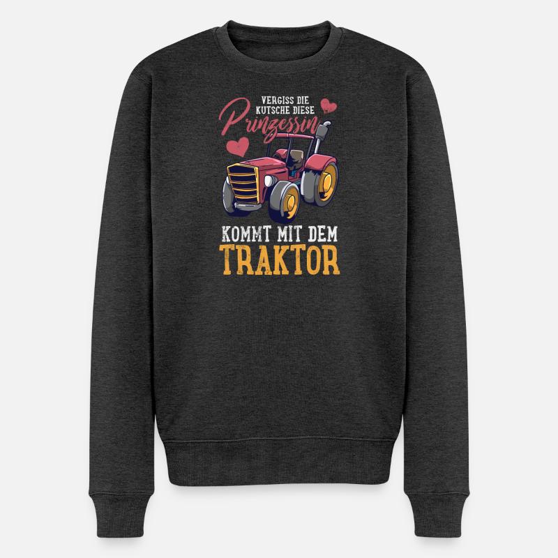 Traktor Trecker - Männer Premium Bio Pullover - Anthrazit meliert