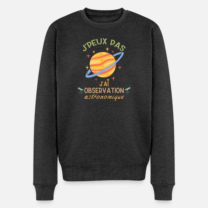 J'peux pas j'ai observation astronomique - Pull Premium bio Homme - anthracite chiné