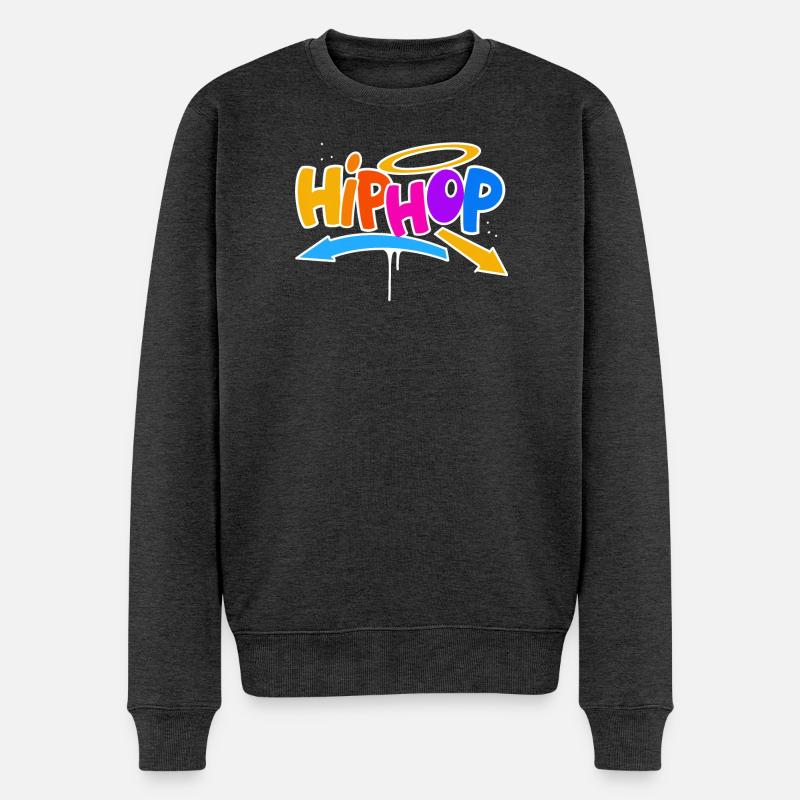 Hip Hop - Männer Premium Bio Pullover - Anthrazit meliert