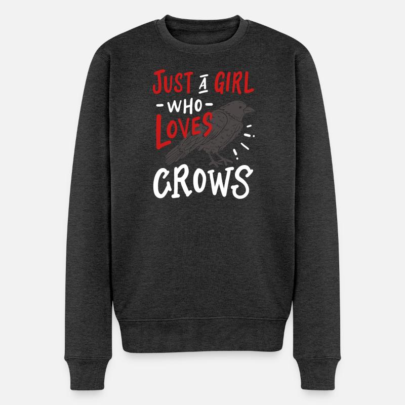 Krähen - Männer Premium Bio Pullover - Anthrazit meliert