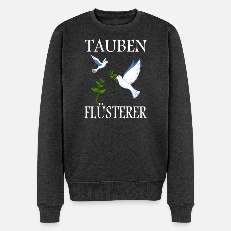 Tauben Flüsterer - Männer Premium Bio Pullover - Anthrazit meliert