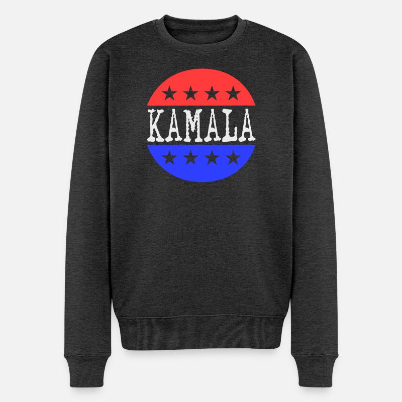 Kamala - Männer Premium Bio Pullover - Anthrazit meliert