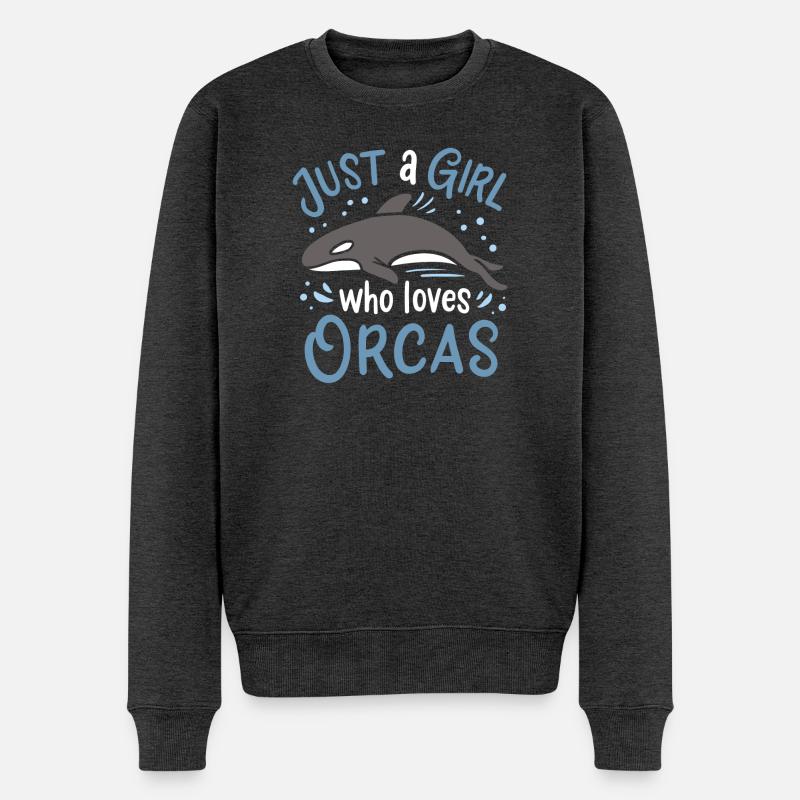 Orcas Orca-Liebhaber - Männer Premium Bio Pullover - Anthrazit meliert