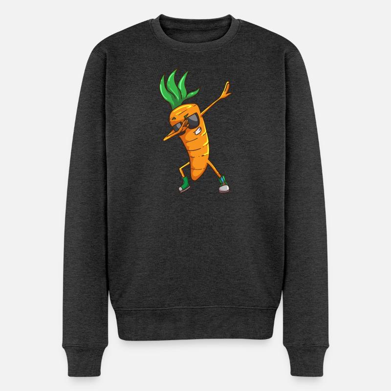 Lustige Karotte Möhre - Männer Premium Bio Pullover - Anthrazit meliert