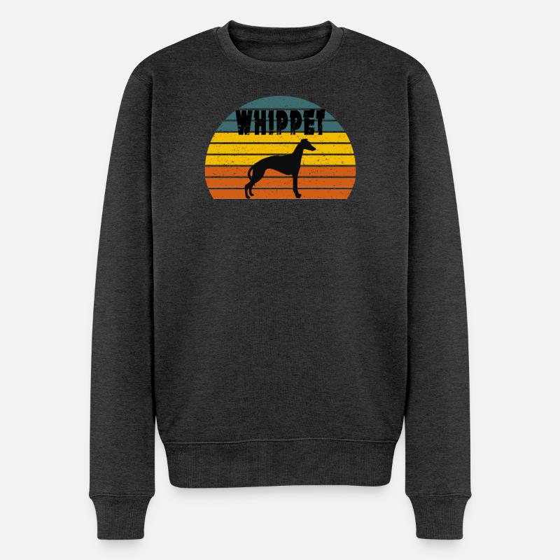 Whippet Silhouette' Cool Dog Whippet - Männer Premium Bio Pullover - Anthrazit meliert