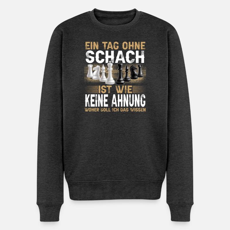 Schach - Männer Premium Bio Pullover - Anthrazit meliert