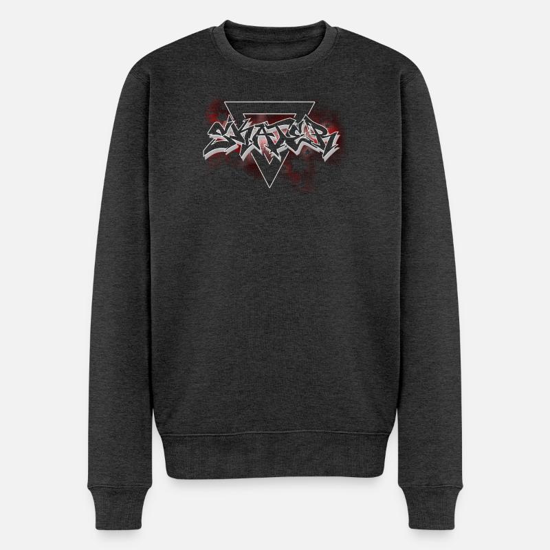Skater Graffiti - Männer Premium Bio Pullover - Anthrazit meliert